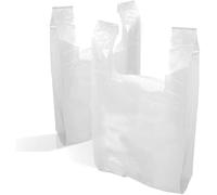 Jumbo White Eco-Friendly Strong Plastic Vest Carrier Bags 13" x 18" x 23" - Recyclable, Moisture-Resistant, Multi-Use Bulk Pack (1000)