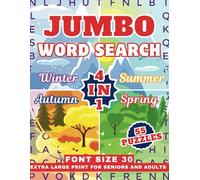 Jumbo Word Search Book For Seniors & Adults- Spring, Summer, Autumn & Winter (4 Seasons): Extra Large Print Themed Puzzles- Very Big 30 Font Size, Anti-Eye Strain