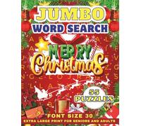 Jumbo Word Search For Seniors & Adults- Christmas: Extra Large Print Themed Puzzles- 30 Font Size & Very Big Bold Letters- Women & Men