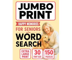 Jumbo Word Search for Seniors - Simple Joys: 30pt Large Print • Cheerful Memories & Relaxing Fun (Jumbo Comfort Series)
