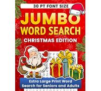 Jumbo Word Search Puzzle Book Christmas: Extra Large Print Christmas Word Search for Seniors and Adults with 30 pt Big Font (Jumbo Word Search Books for Every Season in Extra Large Print)