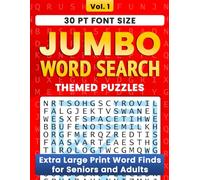 Jumbo Word Search Puzzle Book: Extra Large Print Word Finds for Seniors and Adults with 30 pt Big Font