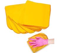 Jumbo Yellow Dusters for Cleaning - Pack of 8 Cleaning Cloth - 100% Cotton Heavy Duty Dusting and Polishing Cloth - Multi Surface Soft Cleaning Duster for Car, Window & Kitchen - 35x45 cm || Pack of 8