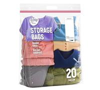 Jumbo Zipper Lock Plastic Bags with Handle and bottom 24" x 28.5"+7",Jumbo Size Reusable Storage Bag with Double Zip for Clothing,Travel,Moving,Beach,BPA-Free,3.15-Mil Thick