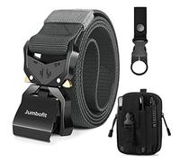 Jumbofit Tactical Belt for Men and Women, Military Work Belt Nylon with Quick-Release Buckle, Gift with Molle Pouch & Clip, Gray, One size