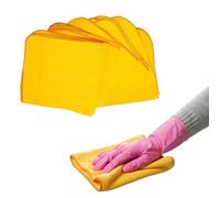 Jumboo Yellow Dusters, Thick and Soft Washable Reusable Cotton Cleaning Cloth, Ideal for Window Kitchen Dusting Polishing Glass Office and Home (4)