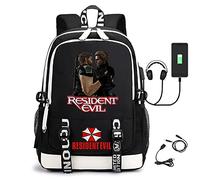 JUMBOZ Anime Backpack for School Resid.ent evil, 3D Cartoon Printed Laptop Backpacks with USB Charging Port, Comfortable College Bookbags for Unisex Students-A2||31 * 16 * 43cm