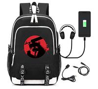 JUMBOZ Berse-rk Anime Backpack, 3D Cool Printed Backpacks with USB Charging Port, Unisex Comfortable Bookbags with Adjustable Shoulder Strap-B||1 Piece