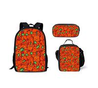 JUMBOZ Chains-aw Man School Bags 3 Pcs Set, Durable Fashion Cute Kids Rucksack, Large Capacity Bookbags for Traveling, Outdoors, Sports-A||Set of 3