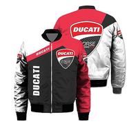 JUMBOZ Fleece Mens Flight Jackets Du.c a_ti, Zip Up Mens Coats with Pockets, Comfortable Windbreaker for Autumn Winter-Multicolor||M