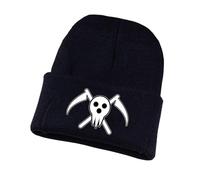 JUMBOZ So-ul Eat-er Beanie Hat Men, Anime Print Warm Knitted Beanie, Fashion Snug Skullcap for Teenage Boy Gifts-Black-K||1 Piece
