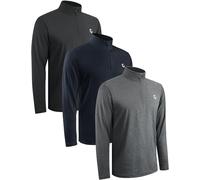 JumGear-Life 3Pack Quarter Zip Pullover Men Long Sleeve Sweatshirts Running Athletic Golf Gym Shirt Quick Dry, Set a, Medium