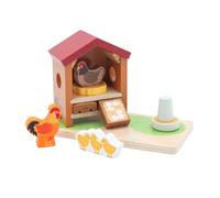 jumini Wooden Home Farm Barn Set - Includes Animals & Farmer | FSC Wood | Montessori-Friendly Toy | Compatible with Other Farm Sets | Suitable for Age 18months+ (Chicken Coop)