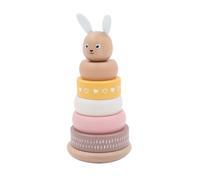 jumini Wooden Stacking Rings - Bunny Rainbow Stacker | Wobbly Stacker | Eco-Friendly FSC Wood | Non-Toxic Paint | Safe for Toddlers | Pastel Colours | Suitable for Babies 12 Months+