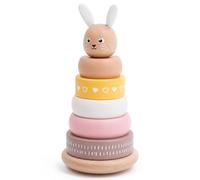 jumini Wooden Stacking Rings for Babies 1 Year+, Bunny Rainbow Stacker Toy | Montessori Ring Stacker, FSC Wood, Non-Toxic | Gift Boxed First Birthday Present