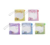 JUMISEE 5pcs Mini Candy Bag Anime Storage Pouch Badge Holder Keychain Clear Doll Idol Pin Protector Figure Carrying Case