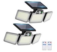 JumJam Solar Flood Lights for Outside, 280LED Solar Powered Spot Light Dusk to Dawn,Wireless Waterproof Solar Lights Outdoor with Motion Sensor for Yard Garage Pool Porch Garden, 2 Pack