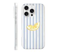 Jumkook Cute Striped Case for iPhone 16 Pro 6.3", Aesthetic Lemons Stripe Pattern Summer Phone Cover, Printed Trendy Designs for Girly Women Men, Durable Thin Soft TPU Protection for iPhone 16 Pro