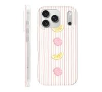 Jumkook Cute Striped Case for iPhone 17 Pro Max 6.9", Aesthetic Lemons Seashells Stripe Pattern Summer Phone Cover, Printed Trendy Designs for Girly Women, Durable Soft TPU Protection for 17 Pro Max