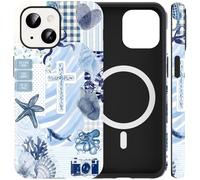Jumkook Magnetic Case for iPhone 14/iphone 13 6.1", Jesus Ocean Cross Collage Pattern Design, Aesthetic Christian Printed, Compatible with Magsafe, Soft TPU Hard PC Shockproof Phone Cover for iPhone14