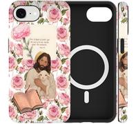 Jumkook Magnetic Case for iPhone 16E 6.1", Jesus Bible Verse Sheep Rose Pattern Design, Aesthetic Christian Flower Printed, Compatible with Magsafe, Soft TPU Hard PC Phone Cover for iPhone 16E