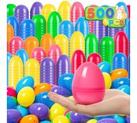 Jumlys 500 PCS 3.15" Plastic Easter Eggs Bulk, Empty Easter Eggs in 8 Colors, Fillable Colorful Eggs with Hinge, Perfect for Easter Hunt, Basket Stuffers Fillers and Easter Theme Party Favors