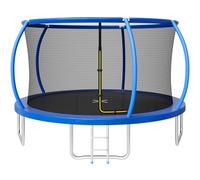JUMMICO 6ft/7.5ft/9.5ft/11.8ft Trampoline with Safety Enclosure Net for Garden - Kids Outdoor Trampoline with Ladder, Safety Pad & Heavy Duty & Weather Resistant