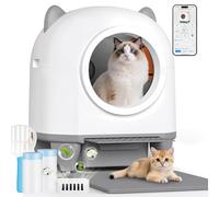 JUMMICO 90L XXL Self-Cleaning Cat Litter Box, Automatic Smart with APP Control, Anti-Pinch Safety, Health Monitoring, Double Deodorization, Litter Mat & Fragrance Included, for Multiple Cats