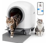 JUMMICO Automatic Self Cleaning Cat Litter Tray, 90L Cat Litter Tray Large with 6 Safety Sensors, Powerful Deodorizer, App Control & Low-Entry Step for Easy Access, Fits Multiple Cat Types