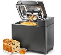 JUMMICO Bread Maker Black - 19 Programs, 1000g Capacity, 3 Browning Levels, Timer, 710W, Including Viewing Window & Recipe Book - Fully Automatic Bread Machine