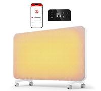 JUMMICO Electric Convector Heater 2000 W, Wall or Floor, WiFi, 24h Timer | Even convection heat, silent without a fan, tip-over auto shut-off, IP24 splash-proof, for living rooms and offices