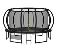 JUMMICO Garden Trampoline for Children, 6ft/7.5ft/10ft/12ft/14ft/16ft Trampoline Outdoor Safety net and Padded Poles for Children Indoor Outdoor Fitness,Maximum up to 150 kg