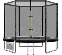 JUMMICO Garden Trampoline for Children, 6ft/7.5ft/10ft/12ft Trampoline Outdoor Safety net and Padded Poles for Children Indoor Outdoor Fitness,Maximum up to 150 kg