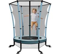 JUMMICO Mini Toddler Trampoline 4.5FT with Safety Net Enclosure | Indoor Outdoor Trampoline Kids Equipped With Anti-Slip Suction Cups And L-Shaped Feet Up to 50kg