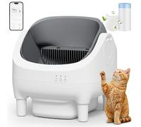 JUMMICO Self Cleaning Cat Litter Tray, 8 Safety Sensors Automatic Litter Box with 12L Large Waste Bin, App Control,XXL Top Open Large Cat Litter Tray for 15kg Big Cats, Easy to Clean