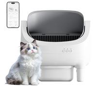 JUMMICO Self-Cleaning cat litter tray, 90L + 12L Extra Large Open cat litter box Suitable for Multiple catsan, Smart APP Control for Effortless Operation, Includes Scoop and Waste Bags for Instant Cle