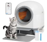 JUMMICO Self Cleaning Cat Litter Tray 90L - APP Controlled,Automatic Litter Box with 9 Safety Sensors,Odorless,Extra Large Enclosed Litter Box for Multiple Cats,Easy to adapt