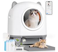 JUMMICO90L Self-Cleaning Cat Litter Box, XXL Litter Box, APP Control/Security/Health Monitoring/Double Deodorization, with Mat/Fragrance, for Multiple Cats