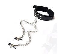 JUMOK pu leather pet b-s-d-m collar with necklace for small and medium dogs