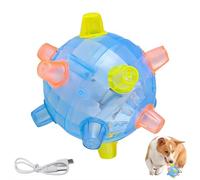Jump Activation Ball for Dogs, LED Flashing Bouncy Dog Toy for Aggressive Chewers, Interactive Light Up Moving Pet Balls, Automatic Shaking Wicked Ball for Small Medium Dogs, Boredom Relief