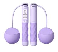 Jump - Digital Counting Skipping, Weighted Smart Fitness Tool With Adjustable Cordless Handles, Anti Slip Grip Exercise For Indoor Home Gym Training Workout, 12x7.2cm