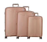 Jump Evae 4 wheels Suitcase set 3-piece with expansion pleat rose gold