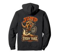 Jump Every Trail Funny Kangaroo Mountain Biking MTB Rider Pullover Hoodie