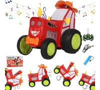 Jump Fury Stunt Tractor, Remote Control With Lights & Music, Rechargeable Jumping Car, Electric Crazy Twisting Toy for Boys, Xmas Birthday Gift (Red)