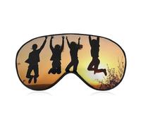 Jump in The Air Sleep Mask Comfort Travel Eye Masks with Adjustable Elastic Strap Soft Funny Block Light Sleep Eye Cover for Side Sleeper for Nap Men Women Gift