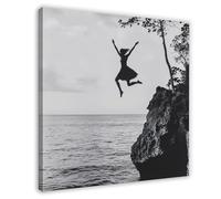 Jump Into The Sea Canvas Poster Bedroom Decor Landscape Office Room Decor Gift 12x12inch(30x30cm)
