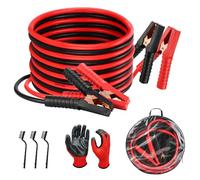 Jump Leads Car Van Battery Jumper Cables, Heavy Duty 2000AMP 4 Meters Long Booster Cables for Jump Starting Petrol Diesel Car Battery with Gloves, Brushes and Bag