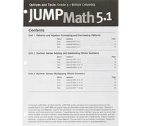 Jump Math Quizzes and Test, Grade 5.1 - Bc: Canadian Edition