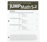 Jump Math Quizzes and Test, Grade 5.2 - Bc: Canadian Edition