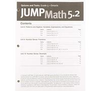 Jump Math Quizzes and Test, Grade 5.2 - on: Canadian Edition